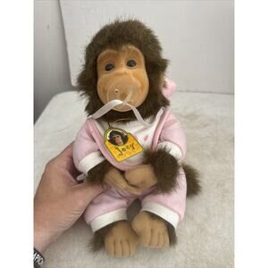 Hosung Monkey Plush Joey Pink 12 Inch Stuffed Animal Toy Chimp
